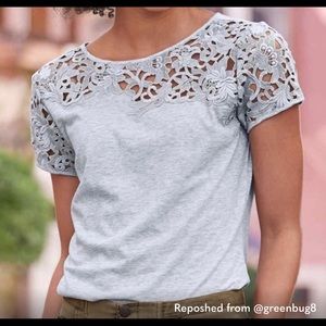 Sundance Tee With Lace Detailing NWOT Sz L
